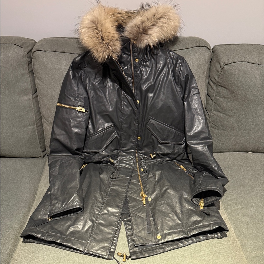 Women's SAM- waxed Parka with Fur Trim